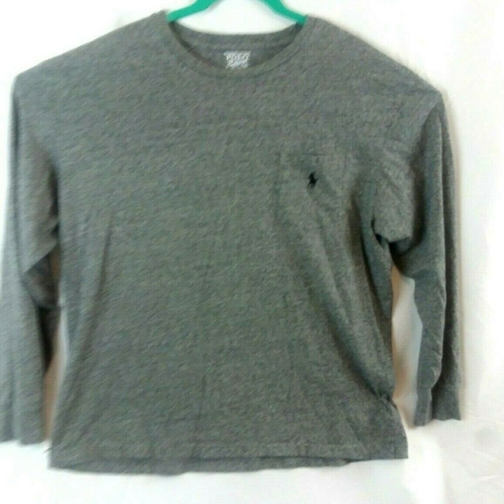 Polo by R Lauren Men's Long Sleeve L Gray Shirt